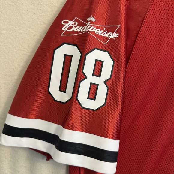 Budweiser Football Jersey 8th Man 08 Red White Stitched Large NFL - Picture 4 of 9